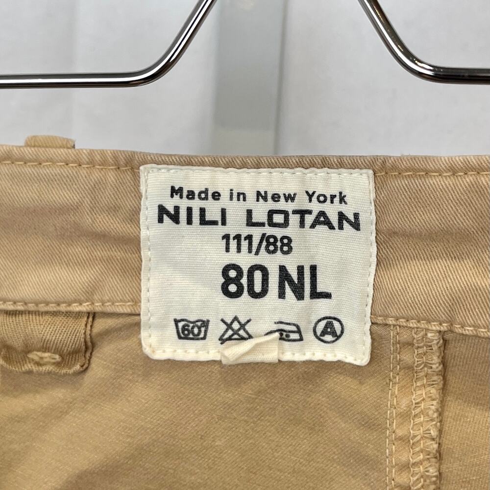 NILI LOTAN Cropped French Military Pants Zip Hem Utility Jogger Cotton Tan 4 - Picture 3 of 9